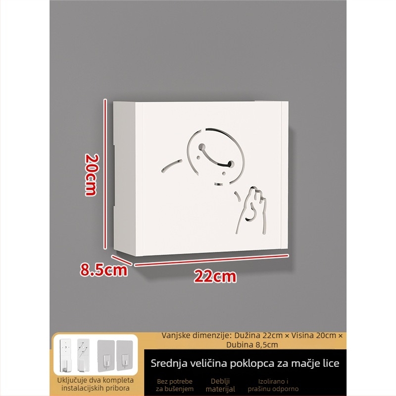 Zidni dekorativni kućište za skrivanje utičnica – bez okvira; okvir: ploča od drvo-plastike; jezgro: drvo-plastika ploča; prostor: dnevni boravak, spavaća soba, radna soba, restoran, hodnik; stil: moderni minimalistički