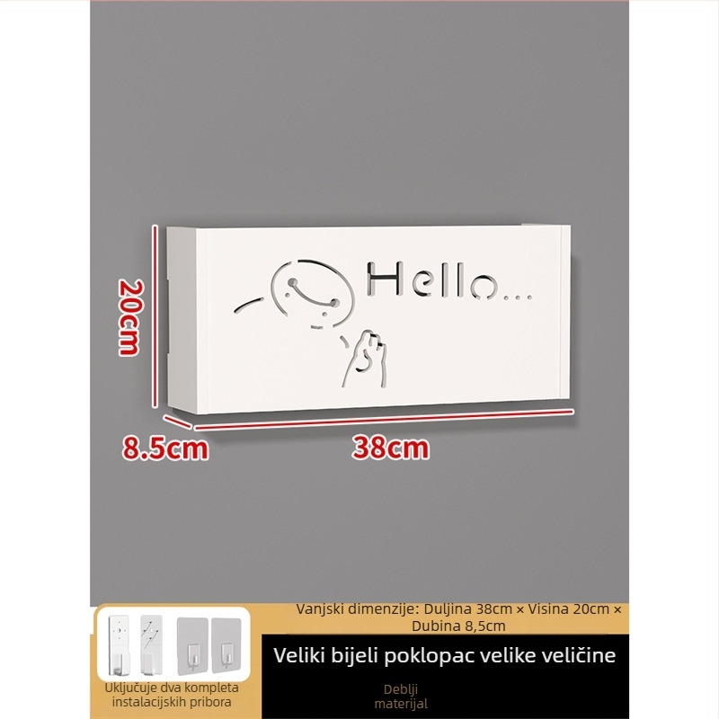 Zidni dekorativni kućište za skrivanje utičnica – bez okvira; okvir: ploča od drvo-plastike; jezgro: drvo-plastika ploča; prostor: dnevni boravak, spavaća soba, radna soba, restoran, hodnik; stil: moderni minimalistički