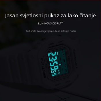 Elektronički sat za djevojke-učennice s motivom jednoroga, jednostavan i elegantan dizajn, vodootporan do 30m, kvadratni brojčanik, gumeni remen, elektronički pogon