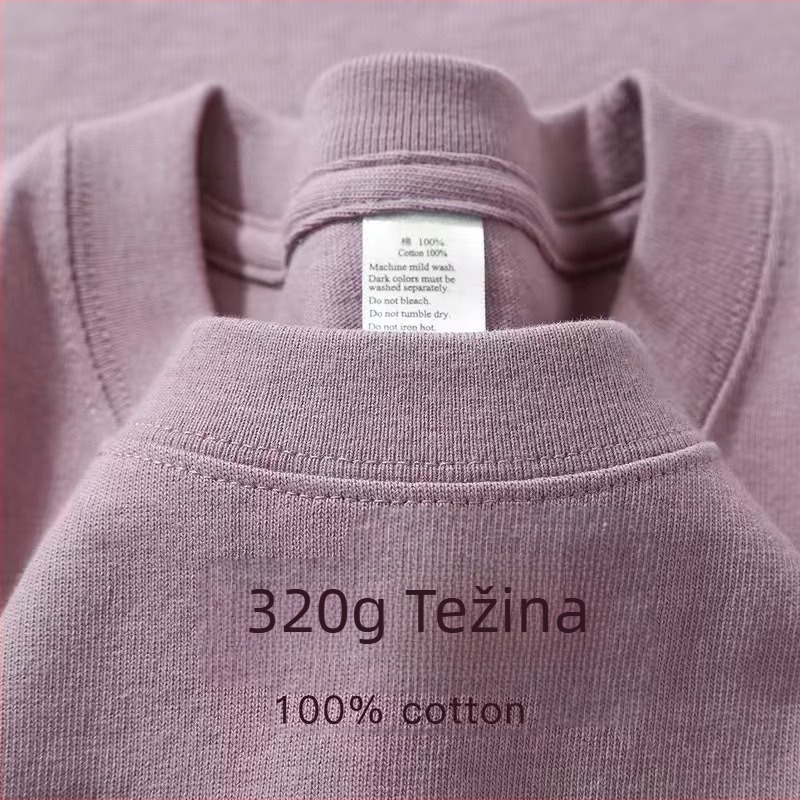 320 g teški američki pamuk kratkih rukava, unisex, jednobojan, opuštena silueta, svakodnevna upotreba, plus veličina