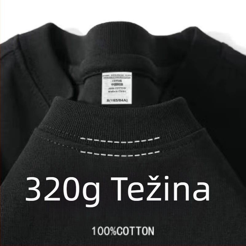 320 g teški američki pamuk kratkih rukava, unisex, jednobojan, opuštena silueta, svakodnevna upotreba, plus veličina