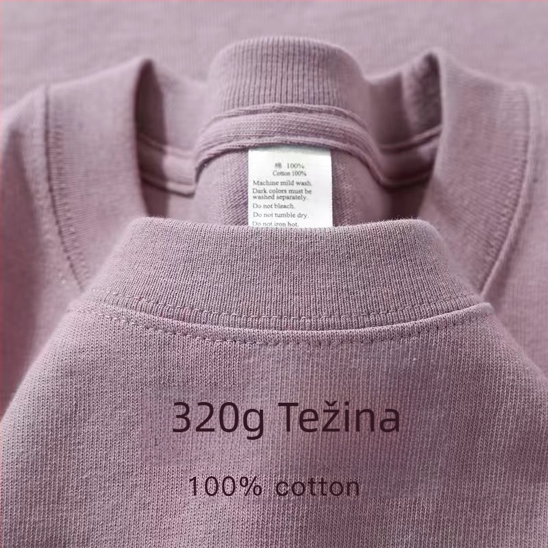 320 g teški američki pamuk kratkih rukava, unisex, jednobojan, opuštena silueta, svakodnevna upotreba, plus veličina