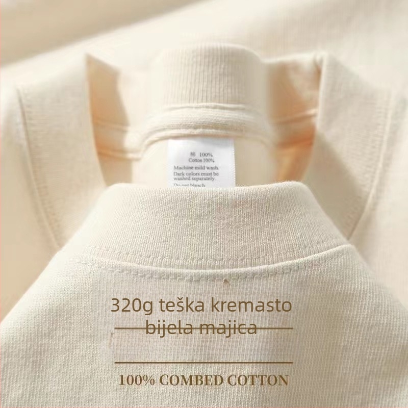 320 g teški američki pamuk kratkih rukava, unisex, jednobojan, opuštena silueta, svakodnevna upotreba, plus veličina