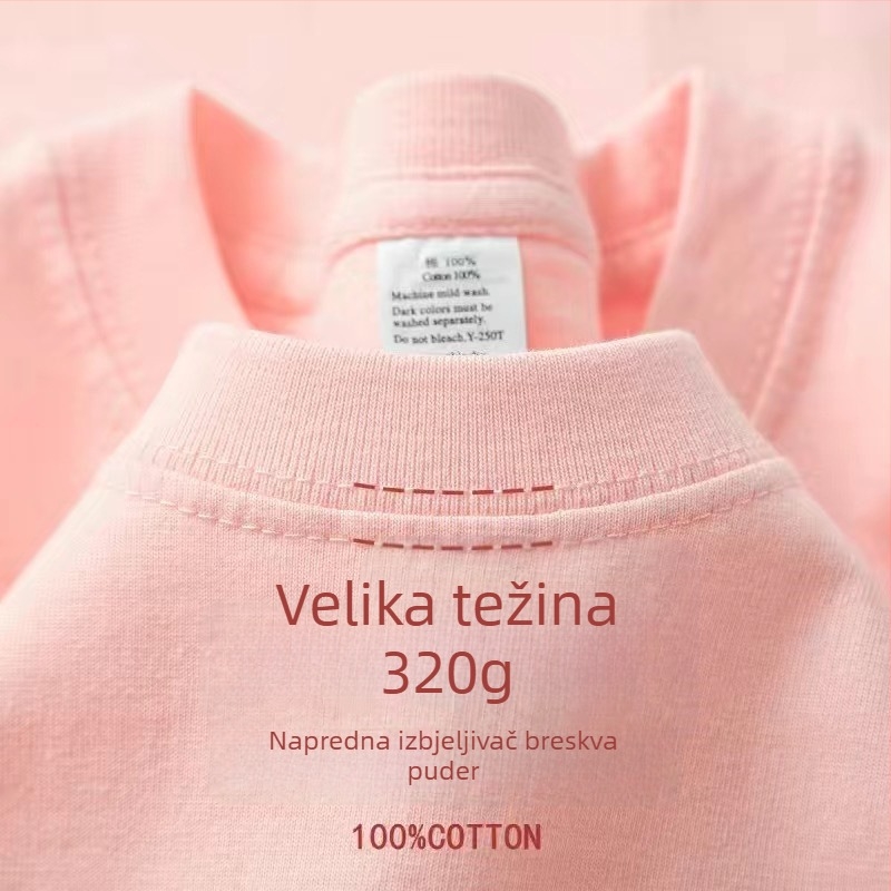 320 g teški američki pamuk kratkih rukava, unisex, jednobojan, opuštena silueta, svakodnevna upotreba, plus veličina