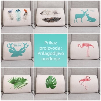 Lumbalni jastuk za kauč, pravokutnog oblika, s pjenom i trokutastim umetkom, za dnevnu sobu i studentske sobe, veliki format