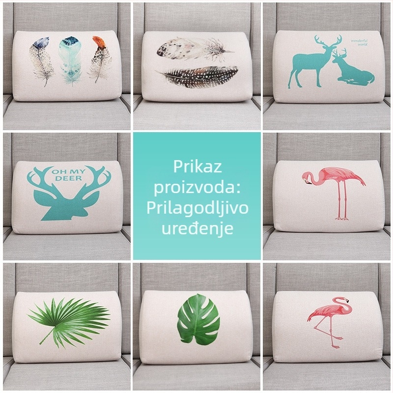 Lumbalni jastuk za kauč, pravokutnog oblika, s pjenom i trokutastim umetkom, za dnevnu sobu i studentske sobe, veliki format