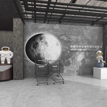 3D reljefna tapeta mjesečevog neba - industrijski stil zvjezdano nebo, otporna na mrlje, kemijska vlakna, 3-slojna podloga