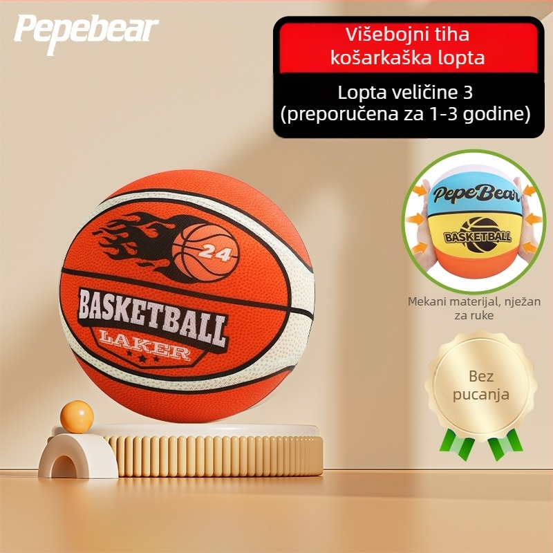 Peta generacija tihe unutarnje košarke za djecu, s obručem i loptom od pjene visokog odskoka