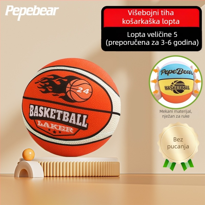 Peta generacija tihe unutarnje košarke za djecu, s obručem i loptom od pjene visokog odskoka