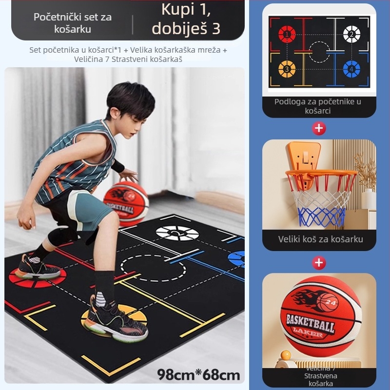 Peta generacija tihe unutarnje košarke za djecu, s obručem i loptom od pjene visokog odskoka