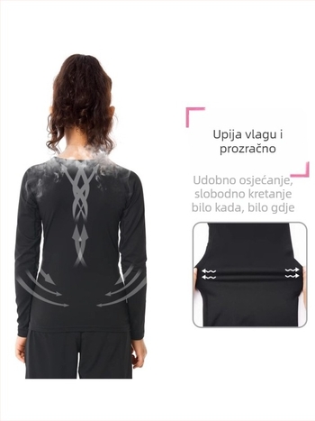 Dječji sportski bodisuit set – brzo sušenje, prozračan, dugi rukav, okrugli izrez, spandeks s podstavom mliječne svile