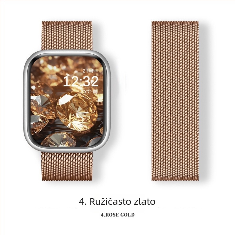 Outsmart Milanese kaiš od nehrđajućeg čelika s magnetskom kopčom za Apple Watch (18–22 mm)