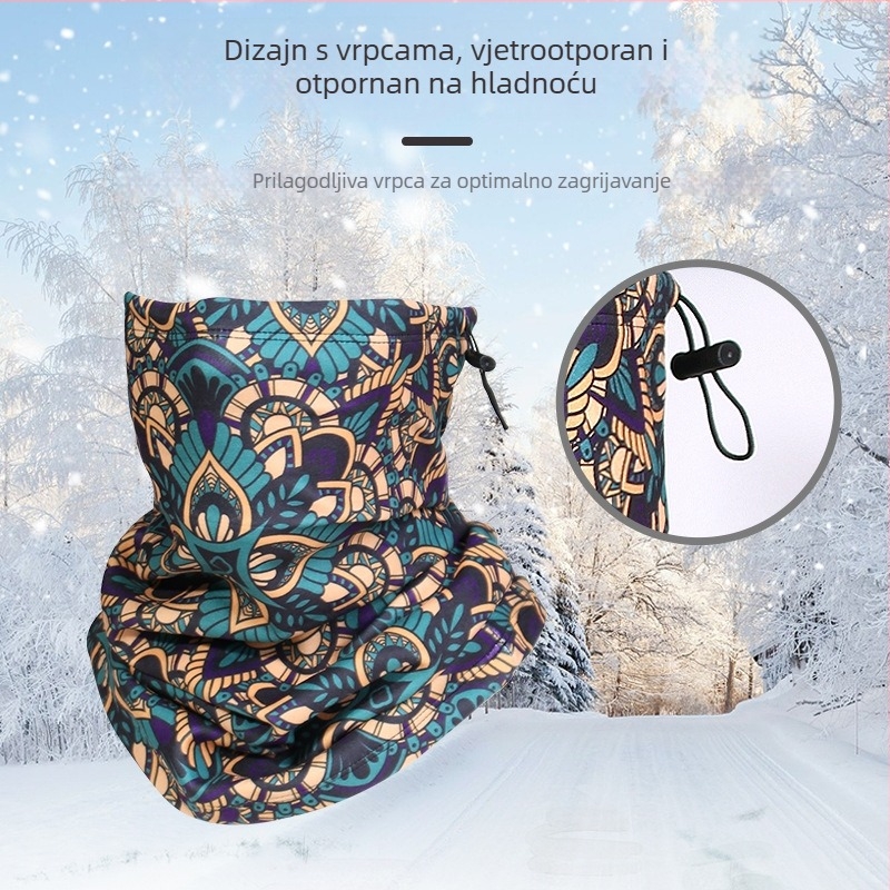 Maska za vožnju biciklom na otvorenom, unisex, poliester, vjetroodporna i otporna na hladnoću, Moonbeam Bear