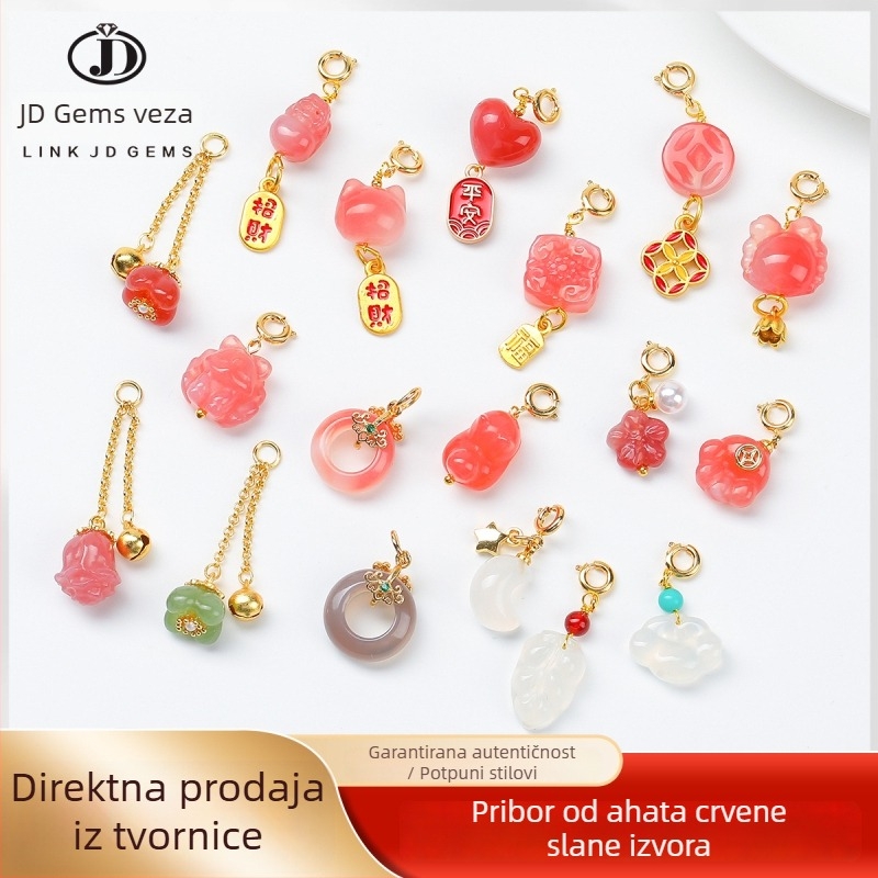Prirodni agat crvene boje s izvorom soli, male kapljaste perle, ručno izrađeni dodaci za DIY nakit, poluproizvodi