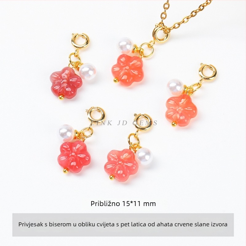 Prirodni agat crvene boje s izvorom soli, male kapljaste perle, ručno izrađeni dodaci za DIY nakit, poluproizvodi