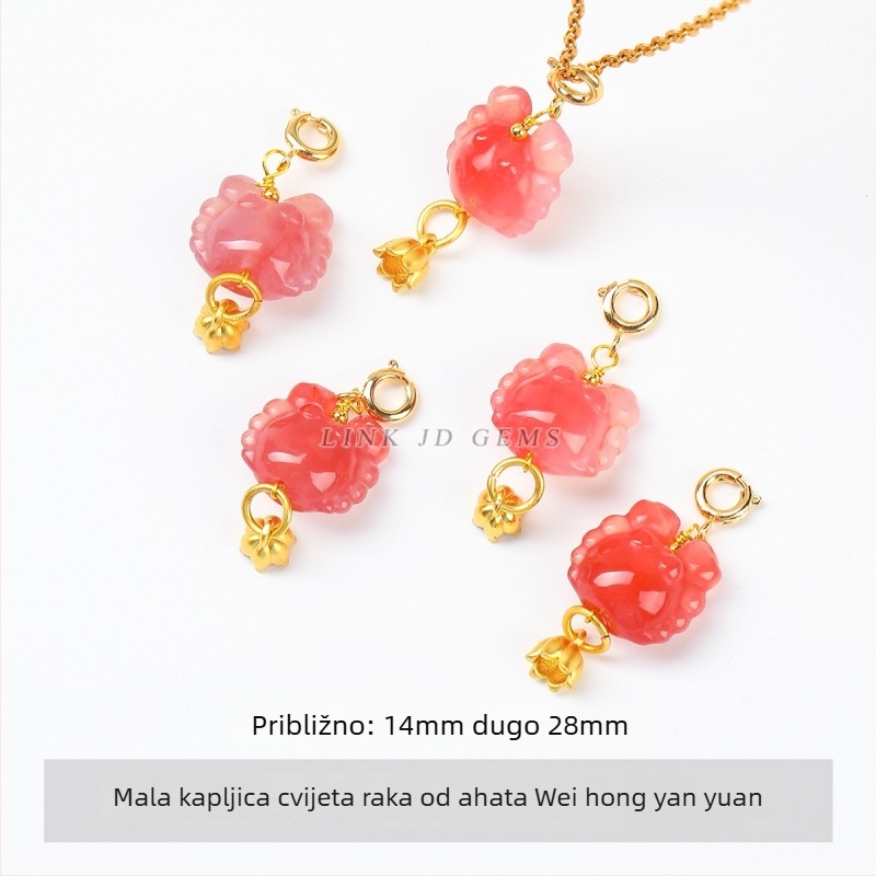 Prirodni agat crvene boje s izvorom soli, male kapljaste perle, ručno izrađeni dodaci za DIY nakit, poluproizvodi