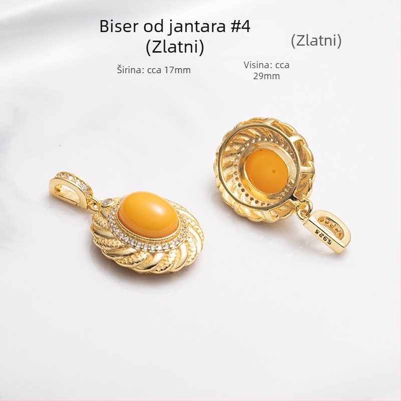 Ogrlica s jantarom, geometrijski dizajn, S925 srebro uloženo, Xingyu Jewelry, stil laganog luksuza