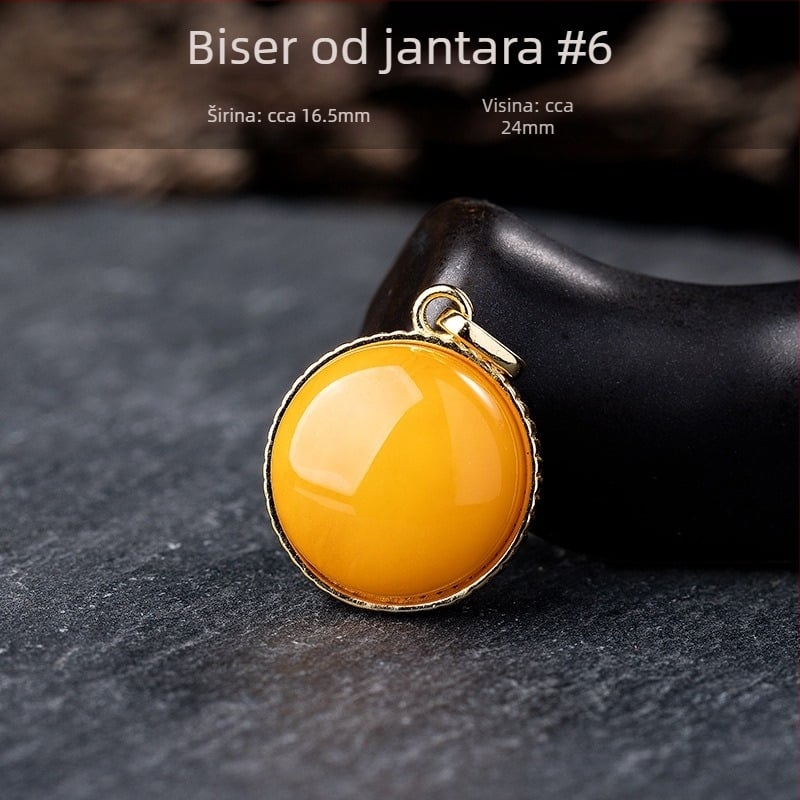 Ogrlica s jantarom, geometrijski dizajn, S925 srebro uloženo, Xingyu Jewelry, stil laganog luksuza
