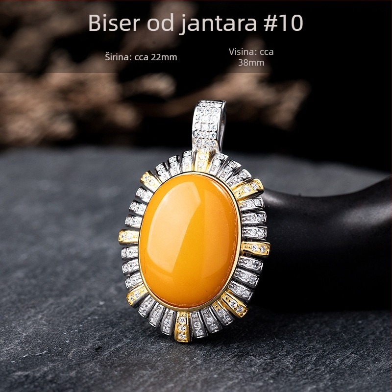 Ogrlica s jantarom, geometrijski dizajn, S925 srebro uloženo, Xingyu Jewelry, stil laganog luksuza