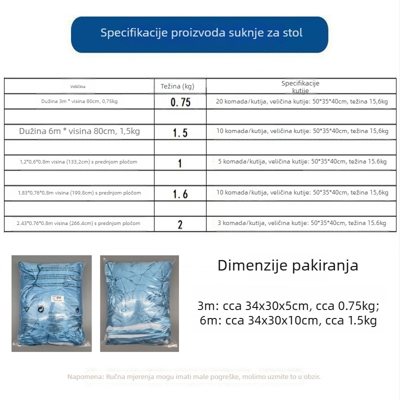 Ledeno-saten stolna suknja s zavjesom za svadbenu tortu i pozornicu