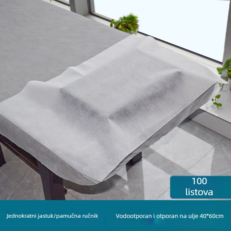 Jednokratna debela krpa s rupicama za lice i masažni stol, netkani materijal, ravno tkanje, poliestersko-pamučna 150D, težina ispod 50 g