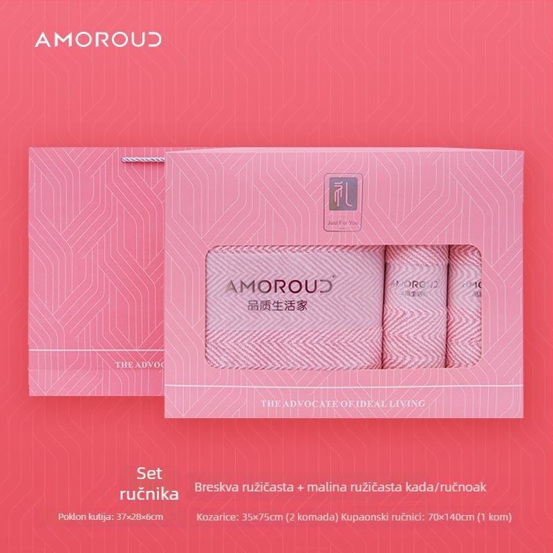 Mufando Set Ručnika za Kupaonicu u Darovnoj Kutiji – Elegantni Luksuzni Ručnici, Coral Fleece, 280 g, Šivanje, Pakiranje u Darovnu Kutiju