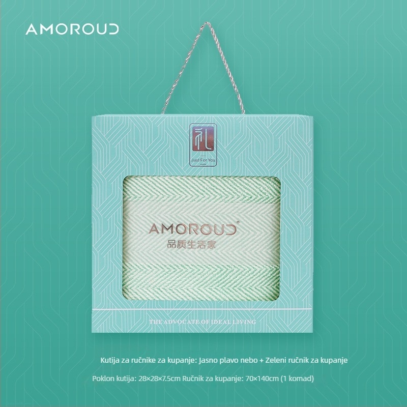 Mufando Set Ručnika za Kupaonicu u Darovnoj Kutiji – Elegantni Luksuzni Ručnici, Coral Fleece, 280 g, Šivanje, Pakiranje u Darovnu Kutiju