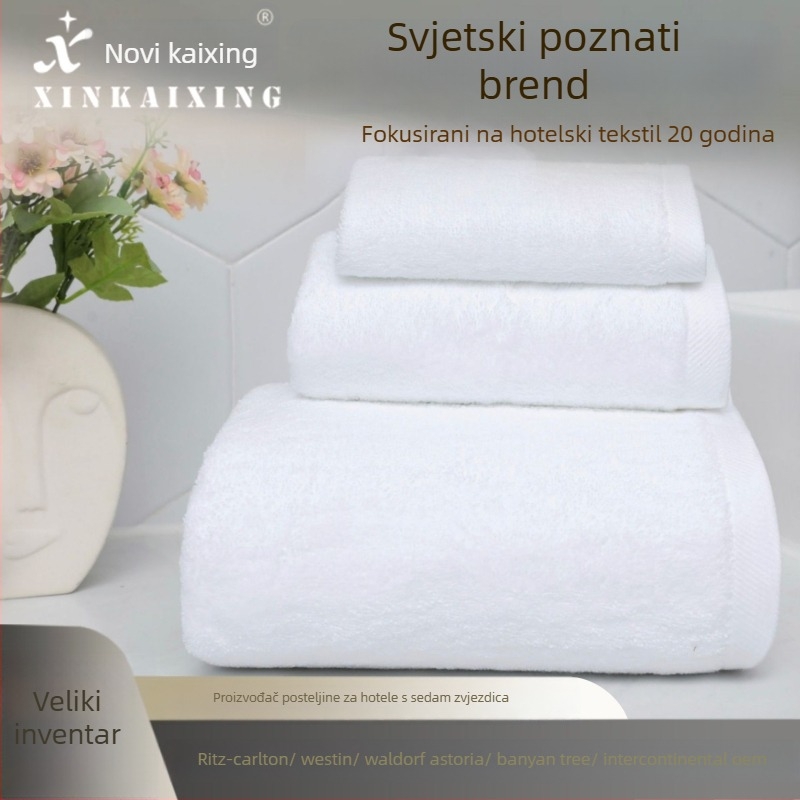 Pamuk jacquard ručnik za kupaonicu za salon ljepote, debeli spiralni rub, platinski satenski završetak, ručnik za lice s običnom tkaninom, 50–80 g