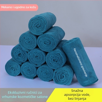 Kozmetički salonski ručnik za glavu, debeo, mekan, upijajući, bez dlačica, brzo se suši, spreman za logotip
