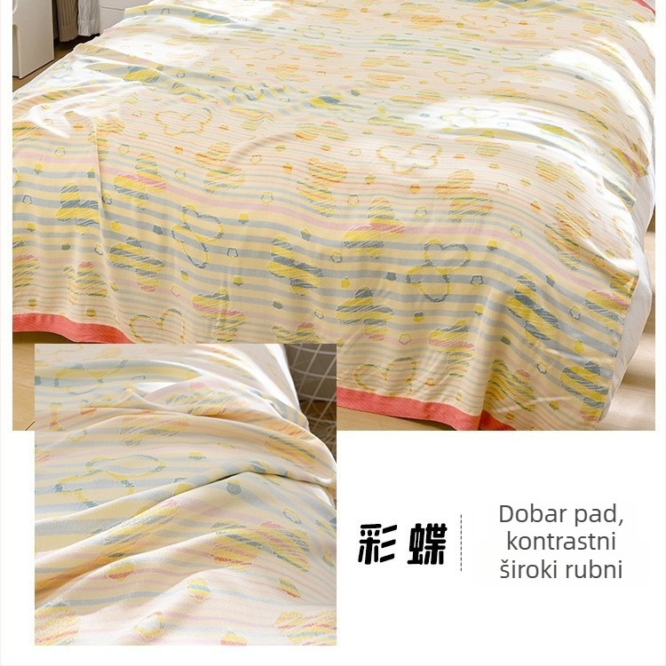 Deka od bambusovih vlakana – osvježavajući osjećaj Ice Silk, sve sezone, cvjetni uzorak, moderni minimalistički stil, težina 800-999 g