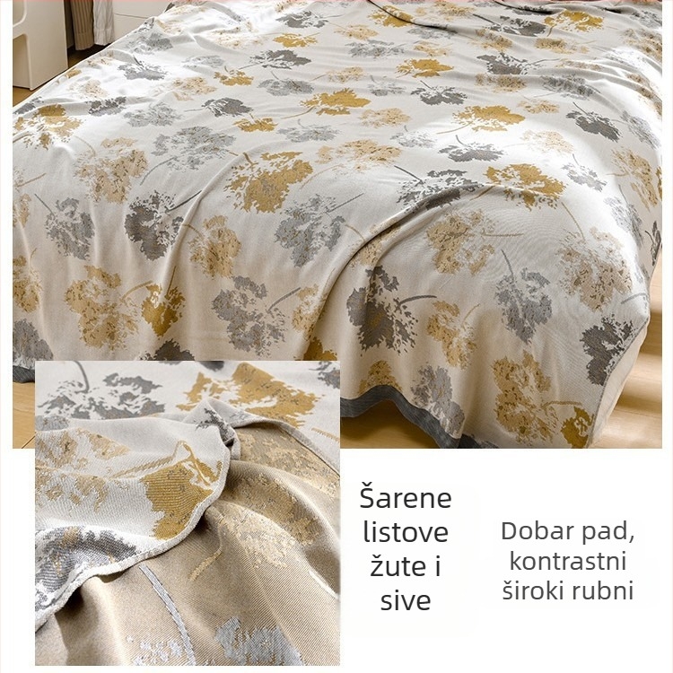 Deka od bambusovih vlakana – osvježavajući osjećaj Ice Silk, sve sezone, cvjetni uzorak, moderni minimalistički stil, težina 800-999 g