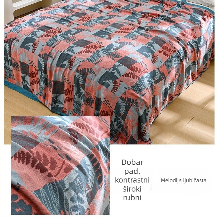 Deka od bambusovih vlakana – osvježavajući osjećaj Ice Silk, sve sezone, cvjetni uzorak, moderni minimalistički stil, težina 800-999 g