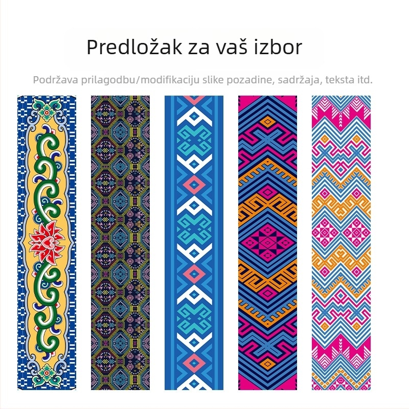 Etnički stil goblena za plafon s uzorkom Zhuang brokade; pamuk i lan; glavna tkanina poliester 81-90%; digitalni termalni prijenos; pravokutni oblik; ručno pranje