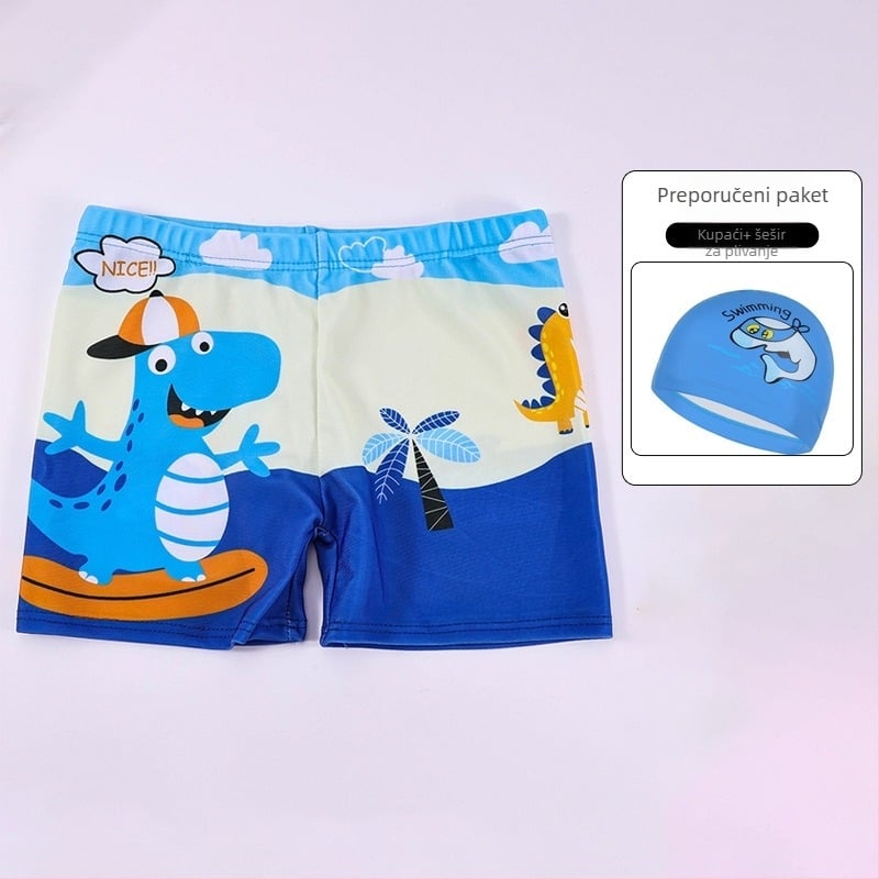 Dječje kupaće šorceve s printom karikature, prozračne, brzo se suše; materijal 88% poliester, podstava 12%