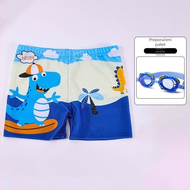 Dječje kupaće šorceve s printom karikature, prozračne, brzo se suše; materijal 88% poliester, podstava 12%