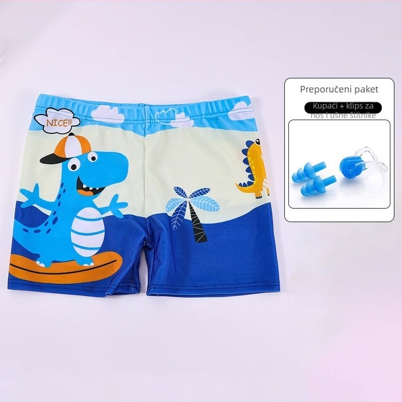 Dječje kupaće šorceve s printom karikature, prozračne, brzo se suše; materijal 88% poliester, podstava 12%