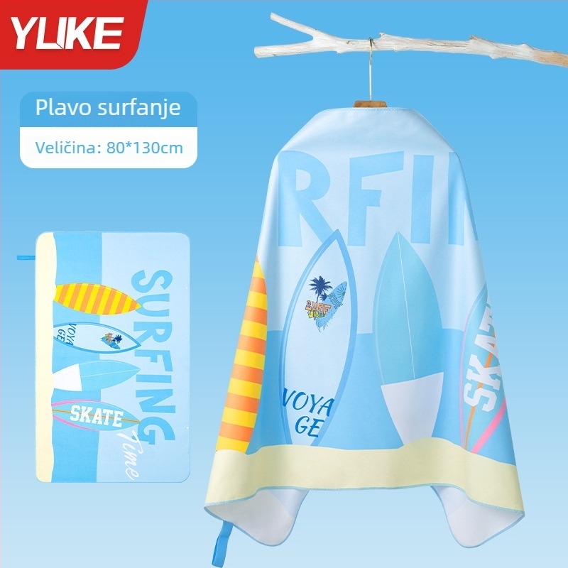 Yuke Dječji brzo sušeći ručnik za kupanje – apsorbirajući ogrtač za plivanje, 200–300 g, Jacquard 16 vlakana, šivanje