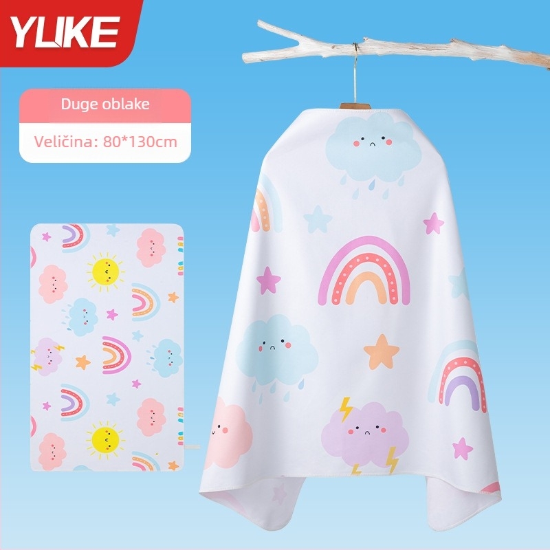 Yuke Dječji brzo sušeći ručnik za kupanje – apsorbirajući ogrtač za plivanje, 200–300 g, Jacquard 16 vlakana, šivanje