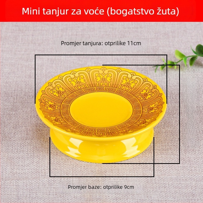 Ovočji tanjur za Budhu, dekorativni tanjur sa svilenim cvijetom, univerzalni stil, površina: druga, dar za rođendan