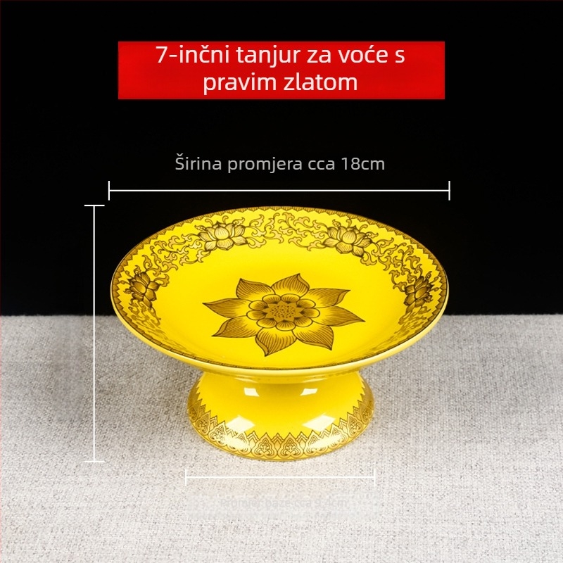 Ovočji tanjur za Budhu, dekorativni tanjur sa svilenim cvijetom, univerzalni stil, površina: druga, dar za rođendan