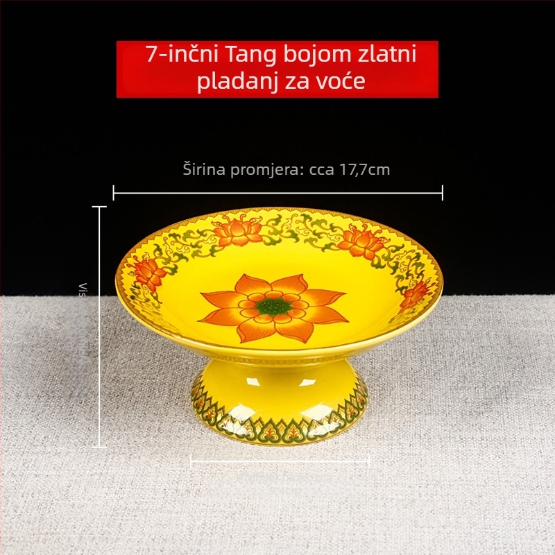 Ovočji tanjur za Budhu, dekorativni tanjur sa svilenim cvijetom, univerzalni stil, površina: druga, dar za rođendan