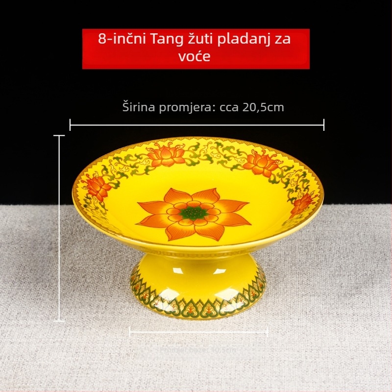 Ovočji tanjur za Budhu, dekorativni tanjur sa svilenim cvijetom, univerzalni stil, površina: druga, dar za rođendan