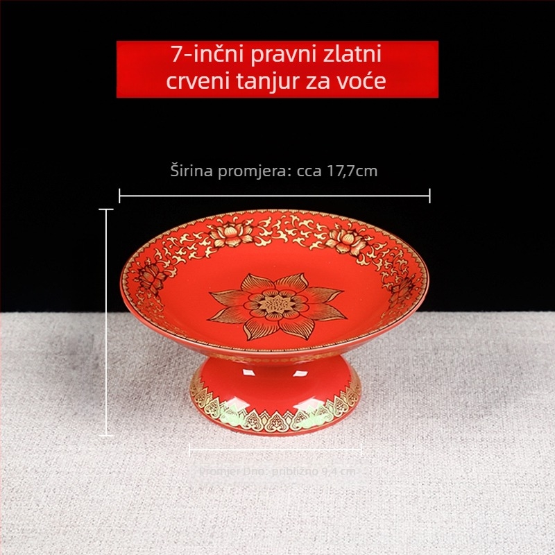 Ovočji tanjur za Budhu, dekorativni tanjur sa svilenim cvijetom, univerzalni stil, površina: druga, dar za rođendan