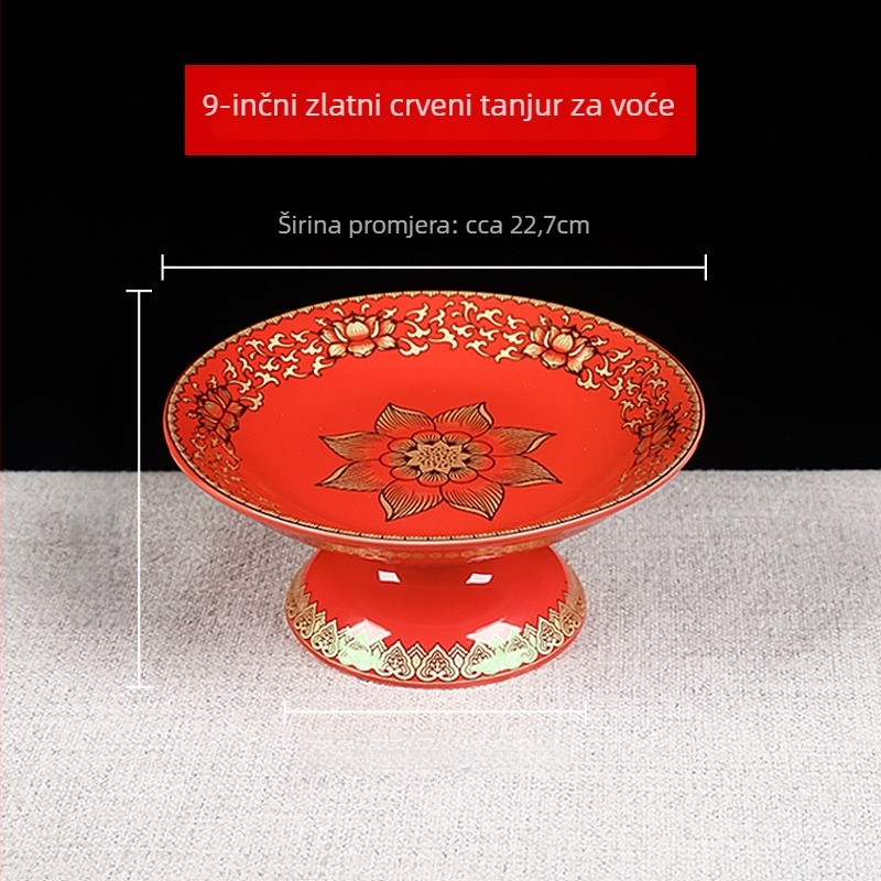 Ovočji tanjur za Budhu, dekorativni tanjur sa svilenim cvijetom, univerzalni stil, površina: druga, dar za rođendan