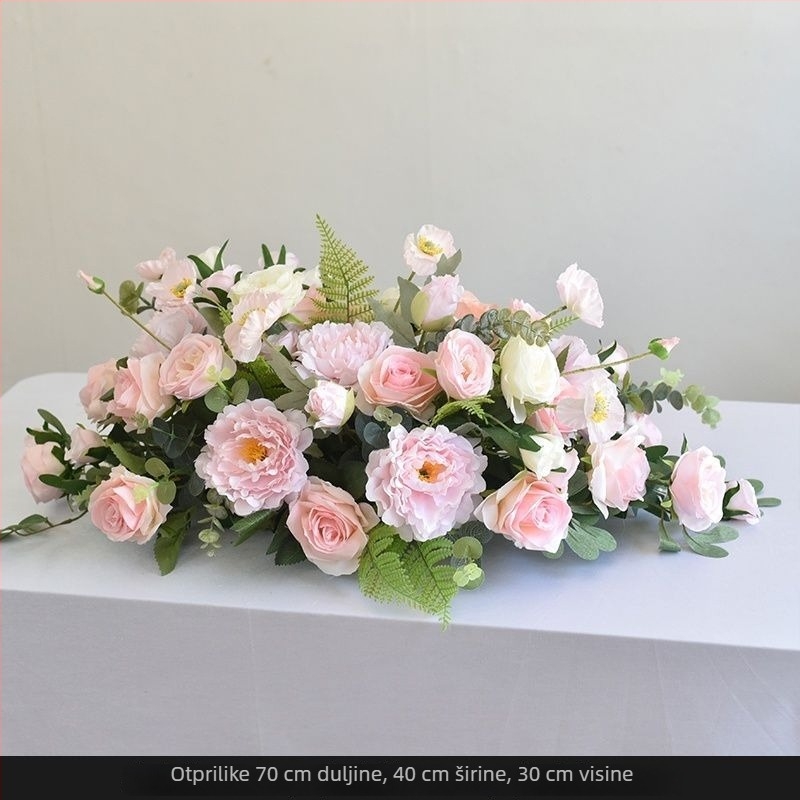 Stolni aranžman od umjetnih cvjetova – Daisy Print, flocking tehnika, za vjenčanja