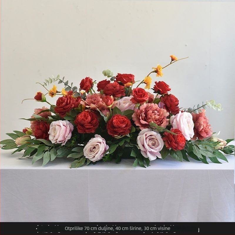 Stolni aranžman od umjetnih cvjetova – Daisy Print, flocking tehnika, za vjenčanja