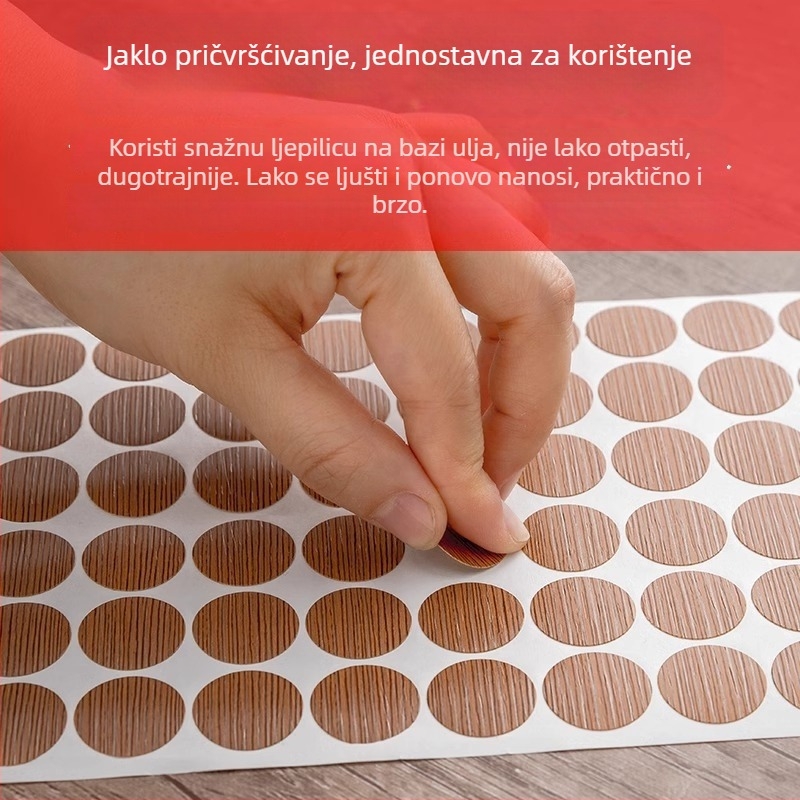 PVC samoljepljive poklopce rupa za vijke za ormariće i garderobe — dekorativne naljepnice za zaštitu od prašine, 1 kom.