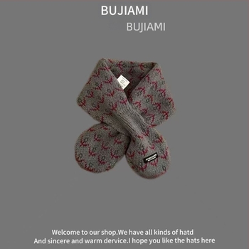 Šal od vune, warp-knit, unisex zima, uzorak boja mreže, tie-dye završnica — Bajia Rice