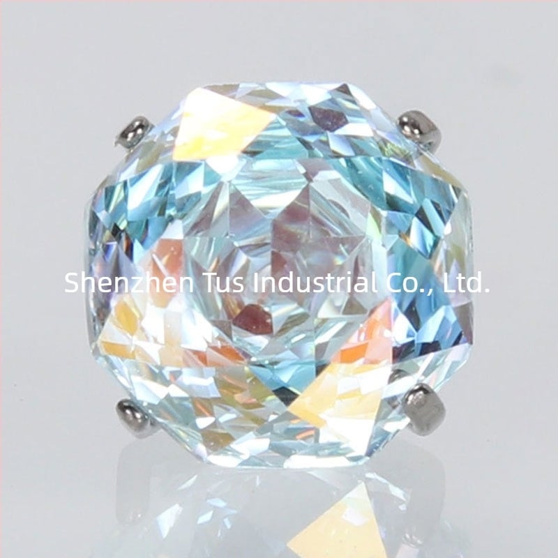 Tusmao naušnice od titanijske legure – Oktagonalni cirkonij kamen, Geometrijski, Dijamantnom ugradnjom, Unisex