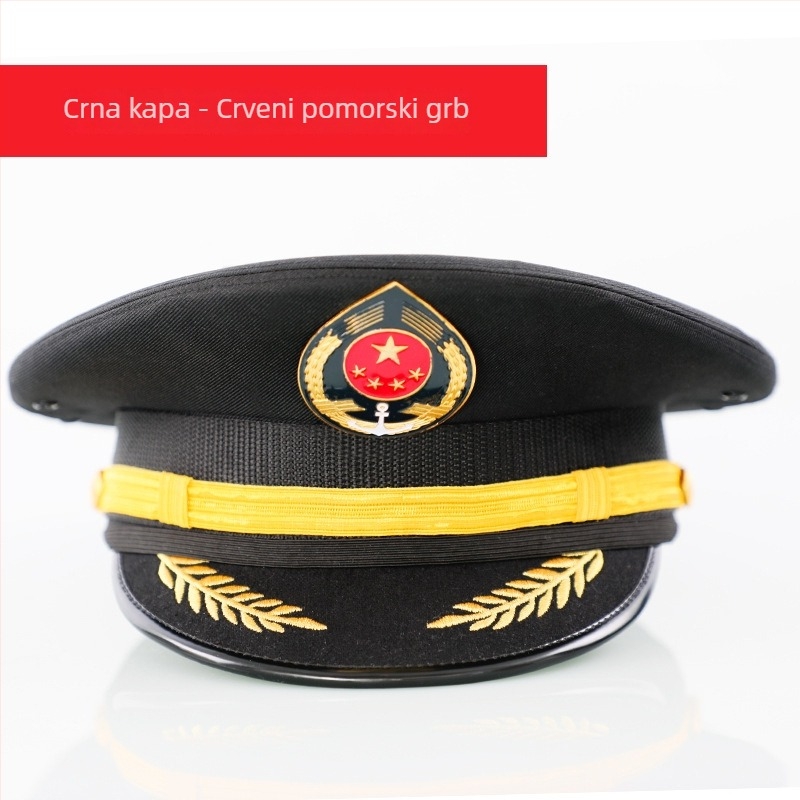 Muška kapa od pamuka-satena, s ravnim vrhom i velikim obodom, našivena